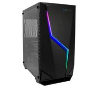 DeepGaming M235 - Micro-ATX and ITX PC Case with 2 x USB3.0, Tempered Glass Side Panel, Supports up to 7 Fans, Graphics up to 300 mm, RGB. PC Gaming Case Black