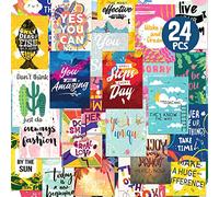 Deeplay Motivational Encouragement Greeting Cards, 24 Packs Holographic Inspirational Quote Cards, Get Well, Appreciation and Kindness Cards for Colleagues, Classmates, Family and Friend