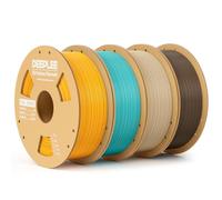 DEEPLEE Basic PLA Filament 1.75mm, 3D Printer Filament, Sunflower Yellow Turquoise Beige & Brown 4kg