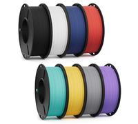 DEEPLEE Matte PLA 3D Printer Filament 1.75mm 250G Bundle, Mini Spool 8 Colours, 8 Pack 250g Spool, Matte Black/Matte White/Navy Blue/Ruby Red/Teal Green/Sunshine Yellow/Slate Grey/Lavender Purple