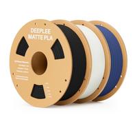 DEEPLEE Matte PLA Filament 1.75mm Matte Black/Matte White/Navy Blue 3kg Bundle, 3D Printer Filament Dimensional Accuracy +/- 0.02mm, Filaments 3D Printing Materials Fits for Most FDM 3D Printers