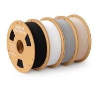 DEEPLEE Matte PLA Filament 1.75mm Matte Black/Matte White/Slate Grey/Beige 4kg Bundle, 3D Printer Filament Dimensional Accuracy +/- 0.02mm, 3D Printing Materials Fits for Most FDM 3D Printers