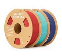 DEEPLEE Matte PLA Filament 1.75mm Ruby Red/Teal Green/Navy Blue 3kg Bundle, 3D Printer Filament Dimensional Accuracy +/- 0.02mm, Filaments 3D Printing Materials Fits for Most FDM 3D Printers