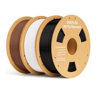 DEEPLEE PETG Filament Black&White&Brown 1KG*3, 3D Printer Filament Good Impact Resistance, Filament 3D Printing Materials Fit for Most FDM 3D Printers