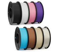 DEEPLEE PLA 3D Printer Filament 250G Bundle, Mini Spool 8 Colours PLA Filaments 1.75mm, 8 Pack 250g Spool, Black/White/Pink/Purple/Translucent/Sky Blue/Brown/Beige