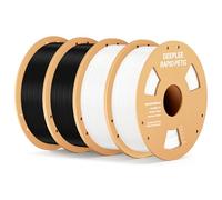DEEPLEE Rapid PETG Filament 1.75mm Black*2/White*2 4KG, 3D Printer Filament Good Impact Resistance, High Speed Filament Material Speed Up to 600mm/s Fit for Most FDM 3D Printers