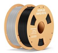 DEEPLEE Rapid PETG Filament 1.75mm Black/Grey 2KG, 3D Printer Filament Good Impact Resistance, High Speed Filament Material Speed Up to 600mm/s Fit for Most FDM 3D Printers