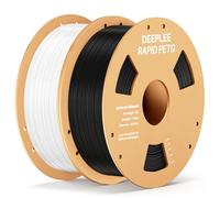DEEPLEE Rapid PETG Filament 1.75mm Black/White 2KG, 3D Printer Filament Good Impact Resistance, High Speed Filament Material Speed Up to 600mm/s Fit for Most FDM 3D Printers