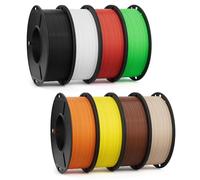 DEEPLEE Rapid PL 3D Printer Filament 250G Bundle, Mini Spool 8 Colours High Speed PLA Plus Filaments 1.75mm, 8 Pack 250g Spool, Black/White/Red/Green/Orange/Yellow/Brown/Beige