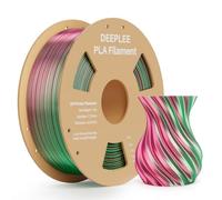DEEPLEE Silk PLA Filament Dual Colours Green Red 1KG, 3D Printer Filaments 1.75mm, Accuracy Tolerance +/- 0.02mm, Filament 3D Printing Materials Compatible with FDM Printers