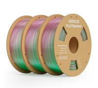 DEEPLEE Silk PLA Filament Green Red 3KG, 3D Printer Filament 1.75mm, Accuracy Tolerance +/- 0.02mm, Filament 3D Printing Materials Compatible with FDM Printers