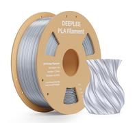 DEEPLEE Silk PLA Filament Silver 1KG, 3D Printer Filaments 1.75mm, Accuracy Tolerance +/- 0.02mm, Filament 3D Printing Materials Compatible with FDM Printers