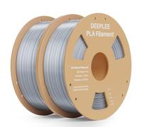 DEEPLEE Silk PLA Filament Silver Grey 2KG, 3D Printer Filaments 1.75mm, Accuracy Tolerance +/- 0.02mm, Filament 3D Printing Materials Compatible with FDM Printers
