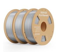 DEEPLEE Silk PLA Filament Silver Grey 3KG, 3D Printer Filaments 1.75mm, Accuracy Tolerance +/- 0.02mm, Filament 3D Printing Materials Compatible with FDM Printers