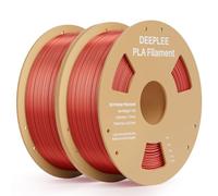 DEEPLEE Silk PLA Filament True Red 2KG Bundle, 3D Printer Filaments 1.75mm, Accuracy Tolerance +/- 0.02mm, Filament 3D Printing Materials Compatible with FDM Printers