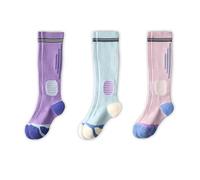 Deeplow Cotton Compression Socks for Women, 3 Pairs 15-20mmHg Graduated Support Medical Stockings, Knee High Socks for Athletics Running Travel Nursing Flight Circulation，Mixed