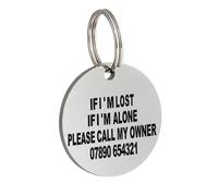Deeply Engraved Stainless Steel/Brass Pet ID Tags - Personalised Dog Tags for Pets Engraved UK - 24mm / 30mm Round Dog Name Tags