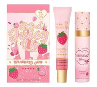 Deeply Moisturizing Lip Balm & Glossy Lip Oil, 15ml + 5ml Set | Strawberry Scent, Plumps Lips, Reduces Lip Lines, Suitable for Dry, Chapped Lips