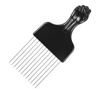 DEEPMARK Afro Pick Comb Metal Pick Comb Plastic Afro Pick Hair Comb Wide Tooth Hair Pick Comb Metal Hair Coloring Comb Wig Braid Comb Hairdressing Styling Tool for Curly Hair Style, Black