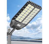 Deepn 7000W Ultra-Large Solar Street Light, IP67 Waterproof, High Lumens LED Floodlight, Motion Sensor & Remote Control, Black, Outdoor, Parking Lot & Street Light