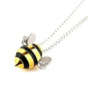 DEEPOW DEROPLK Project Honey Bees - Adopt a Bee Necklace 925 Sterling Silver & Gold Bumblebee Inspired Jewelry Gift for Women Girls