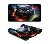 DEEPPAPEU Computer Mouse Pad Colorful Planet Cat Extended Mousepad 40X75cm Table Mat Non-Slip Rubber Base Mousepad for Laptop Computer PC
