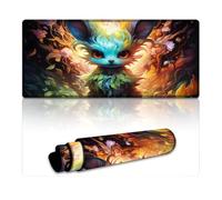 DEEPPAPEU Computer Mouse Pad Psychedelic Fox Washable Mouse Mat 40X90cm Table Mat with Stitched Edges Durable Non-Slip Natural Rubber Base