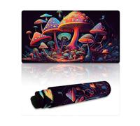 DEEPPAPEU Extended Mouse Pad Psychedelic Mushroom Forest Computer Keyboard Mouse Mat 40X75cm Keyboard Desk Mat Non-Slip Rubber Base Comfortable Office Supplies