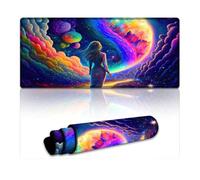 DEEPPAPEU Extended Mouse Pad Rainbow Astral Dreamer Computer Keyboard Mouse Mat 40X90cm Keyboard Desk Mat Non-Slip Rubber Base Comfortable Office Supplies