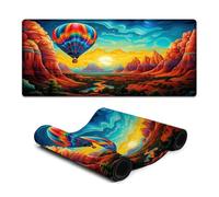 DEEPPAPEU Extended Mousepad Colorful Hot Air Balloons Flying in The Sky Computer Keyboard Mouse Mat 40x90cm Keyboard Pad Non-Slip Rubber Base-Smooth Cloth Surface