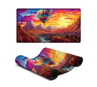 DEEPPAPEU Extended Mousepad Colorful Hot Air Balloons Flying in The Sky Stitched Edges Mouse Pad Improved Precision And Speedrubber Base for Stable Grip on Smooth Surfaces 40X75cm