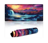 DEEPPAPEU Extended Mousepad Psychedelic Niagara Falls at Night Extra Large Mouse Mat 40X90cm Keyboard Pad for Gaming Computer Laptop Home Office & Travel