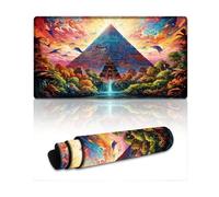 DEEPPAPEU Extra Large Mouse Mat Psychedelic Indian Pyramid Extended Mouse Pad Smooth SurfaceHigh AccuracyFast-MovingAnti-ScratchNon-Slip Base 40X75cm