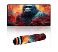 DEEPPAPEU Extra Large Mouse Mat Psychedelic Orangutan in The Jungle Extended Mouse Pad Smooth SurfaceHigh AccuracyFast-MovingAnti-ScratchNon-Slip Base 30x60cm