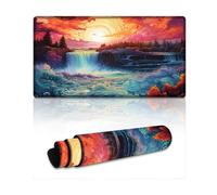 DEEPPAPEU Mouse Pad Psychedelic Niagara Falls at Night Mouse Mat 40X75cm Desk Mat Anti-Fray Stitched Edges Non-Slip Rubber Base Improved Precision And Speed