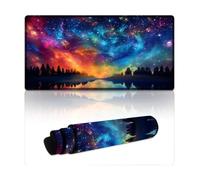 DEEPPAPEU Mouse Pad Rainbow Milky Way Stitched Edges Mouse Pad 30x60cm Table Mat Anti-Skid Rubber Base Soft And Durable for Office Home Computers