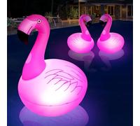 DeeprBling Flamingo Floating Pool Lights, Inflatable Flamingo Pond Light Solar Powered, Auto On/Off LED Pool Light, Waterproof Flamingos Floating Solar Lights for Ponds, Pools, Garden - 1 PC
