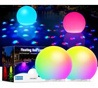 DeeprBlu 2025 Floating Pool Light with Underwater Lighting Show, Rechargeable Pool Lights Battery Powered, Color Changing Hot Tub Light Up Ball, IP68 Waterproof Floating Lights for Bath & Spa - 2PCS
