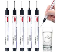 Deeps Hole Marker 5-Pack, Long Nib Permanent Markers with Scale, Waterproof & Quick-Dry for Metal, Wood & Construction, Black