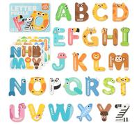 Deepton 26Pcs Magnetic Letters for Children, Large Alphabet Magnets for Fridge, Cute Animals ABC Magnets for Kids, Educational Spelling Games Toys for Baby, Toddler Preschool