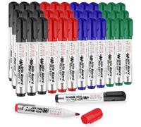 Deepton 36 Pcs Whiteboard Pens, 4 Colors Dry Erase Markers, White Board Markers Erasable, Dry Wipe Pens for Whiteboard, Office School Home