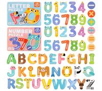 Deepton 52Pcs Magnetic Letters and Numbers for Children, Large Alphabet Magnets for Fridge, Cute Animals ABC Magnets for Kids, Educational Spelling Games Toys for Baby, Toddler Preschool