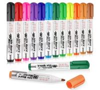 Deepton White Board Markers Erasable, 12 Dry Erase Marker, Dry Wipe Pens for Whiteboard, White Board Pens Colour, Classroom Essentials for Teachers Flipchart Kids - Bullet Tip Approx 2-3mm