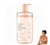 Deepwily Clear Self Tanning Gel, Clear Tanning Gel with Hyaluronic Acid & Vitamin E, Hydrating, Transfer-Resistant, Express, Dark Fake Tan Lotion, Self Tanner for Face and Body，1PC