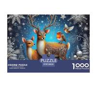 Deer 1000 Jigsaw for Adults Challenging Beautiful Decoration Puzzle Colourful, Challenging Cute Animal Theme Brainteasing Adults Jigsaw Puzzle 38x26cm/1000pcs