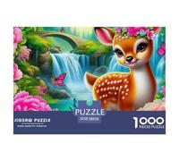 Deer 1000 Jigsaw for Adults Puzzles Beautiful Decoration Puzzle Fun Challenging Cute Animal Theme Brainteasing Adults Jigsaw Puzzle 38x26cm/1000pcs