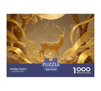 Deer 1000 Piece Jigsaw Puzzle Family Game Classic Animal Jigsaw Puzzles Beautiful Decoration Puzzle for Travel Gifts,Present 70x50cm/1000pcs