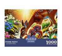 Deer 1000 Piece Jigsaw Puzzle for Adults Brainteasing Games Beautiful Decoration 38x26cm/1000pcs