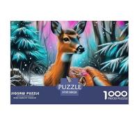 Deer, 1000-piece Jigsaw Puzzle, Goal Oriented Recreational Game Motivating Efficiency Speed Strategic Planning, Lively Indoor Amusement Enhancing Engagement through Playful Rivalry, Suitable for Ages