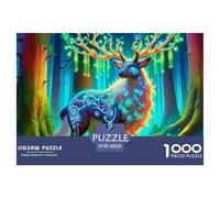 Deer 1000 Piece Paper Jigsaw Puzzle Color Challenge Impossible Jigsaw Puzzles Watercolor Anime Art Puzzle For Adults And Kids Gifts 38x26cm/1000pcs